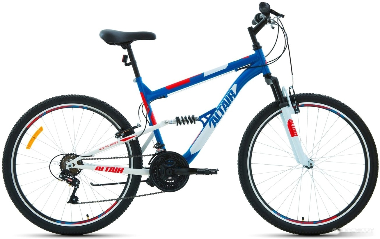 Велосипед ALTAIR MTB FS 26 1.0 р.16 2021 (синий/красный) в  магазине Терабит Могилев