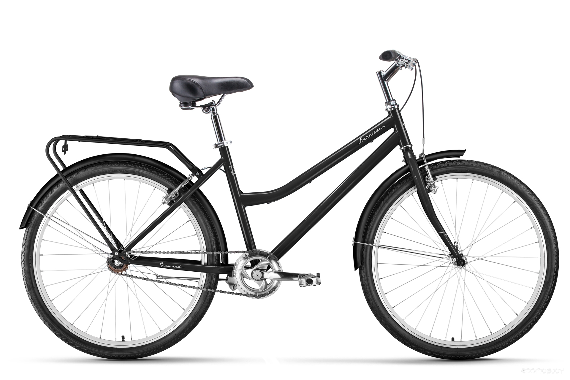 Велосипед Forward Barcelona 26 1.0 (17, черный/белый, 2022) в  магазине Терабит Могилев