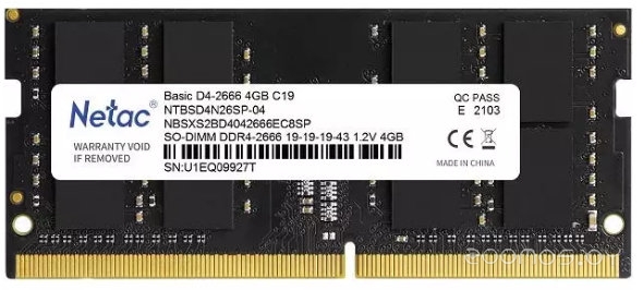   Netac Basic 4GB DDR4 SODIMM PC4-21300 NTBSD4N26SP-04     