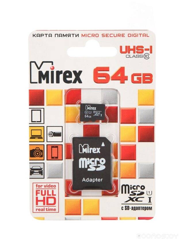   Mirex microSDXC Class 10 UHS-I U1 64GB + SD adapter     