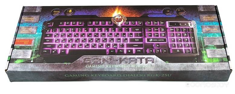 Клавиатура KGK-25U SILVER Dialog Gan-Kata - игровая с подсветкой 3 цвета , корпус металл, USB, сереб в  магазине Терабит Могилев