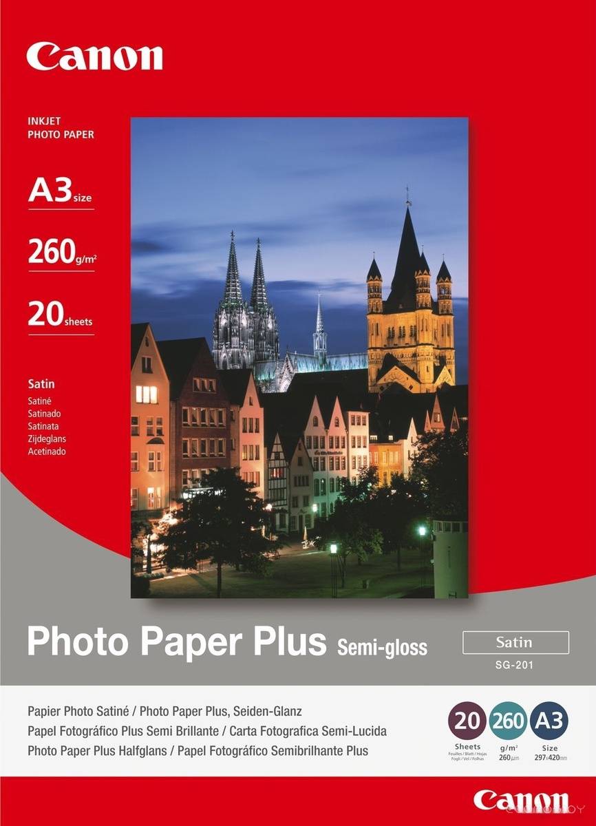  Canon Semi-Gloss Photo Paper Plus SG-201 A3 260 /2 20  1686B026     