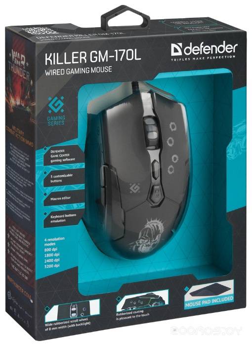 Мышь Defender Killer GM-170L Black USB в  магазине Терабит Могилев