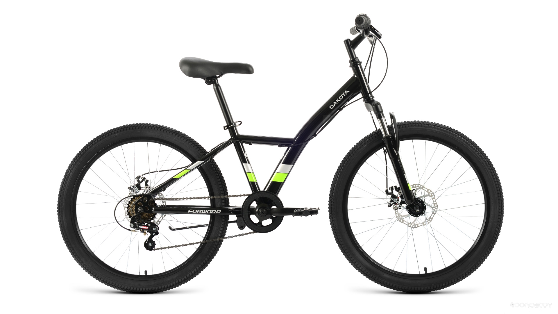 Велосипед Forward Dakota 24 2.0 D (13, черный/зеленый, 2022) в  магазине Терабит Могилев