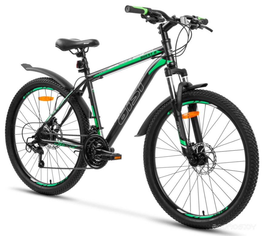 Велосипед Aist Quest Disc 26 (13, серый/зеленый, 2022) в  магазине Терабит Могилев