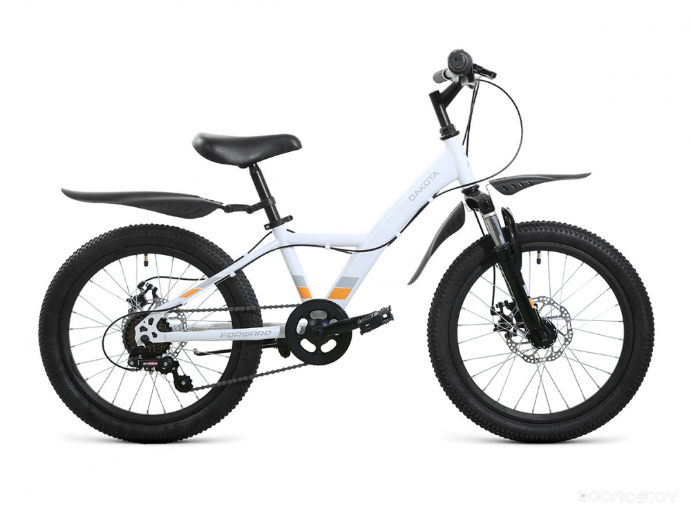 Детский велосипед Forward Dakota 20 2.0 D 2022 (белый/оранжевый) в  магазине Терабит Могилев