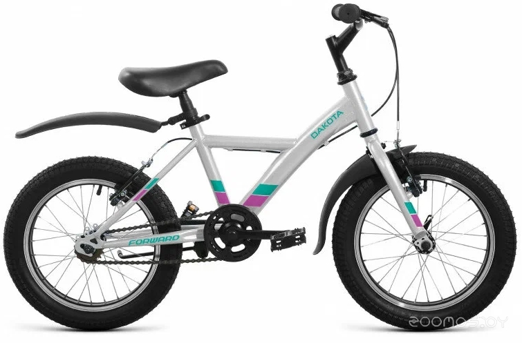 Детский велосипед Forward Dakota 16 2022 (серый/фиолетовый) в  магазине Терабит Могилев