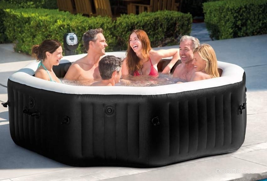 Надувной бассейн INTEX Jet & Bubble Deluxe 28458 (201x71) в  магазине Терабит Могилев