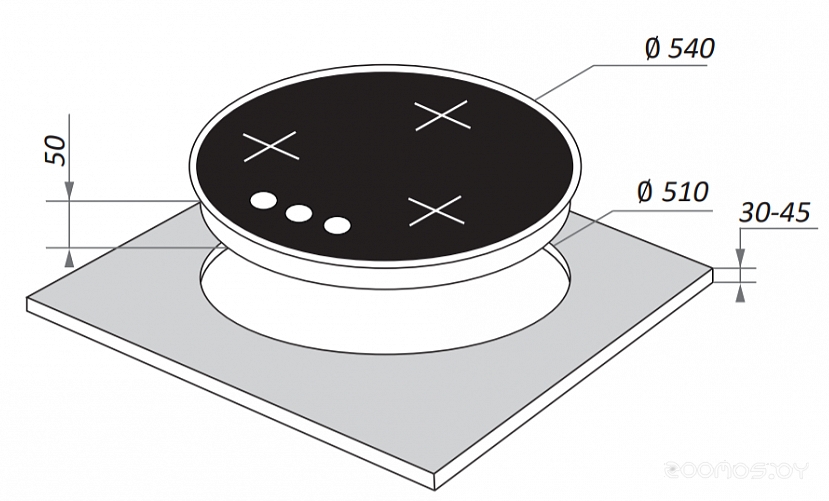 �������� ������ Maunfeld EGHG.43.23CB/G �  �������� ������� �������