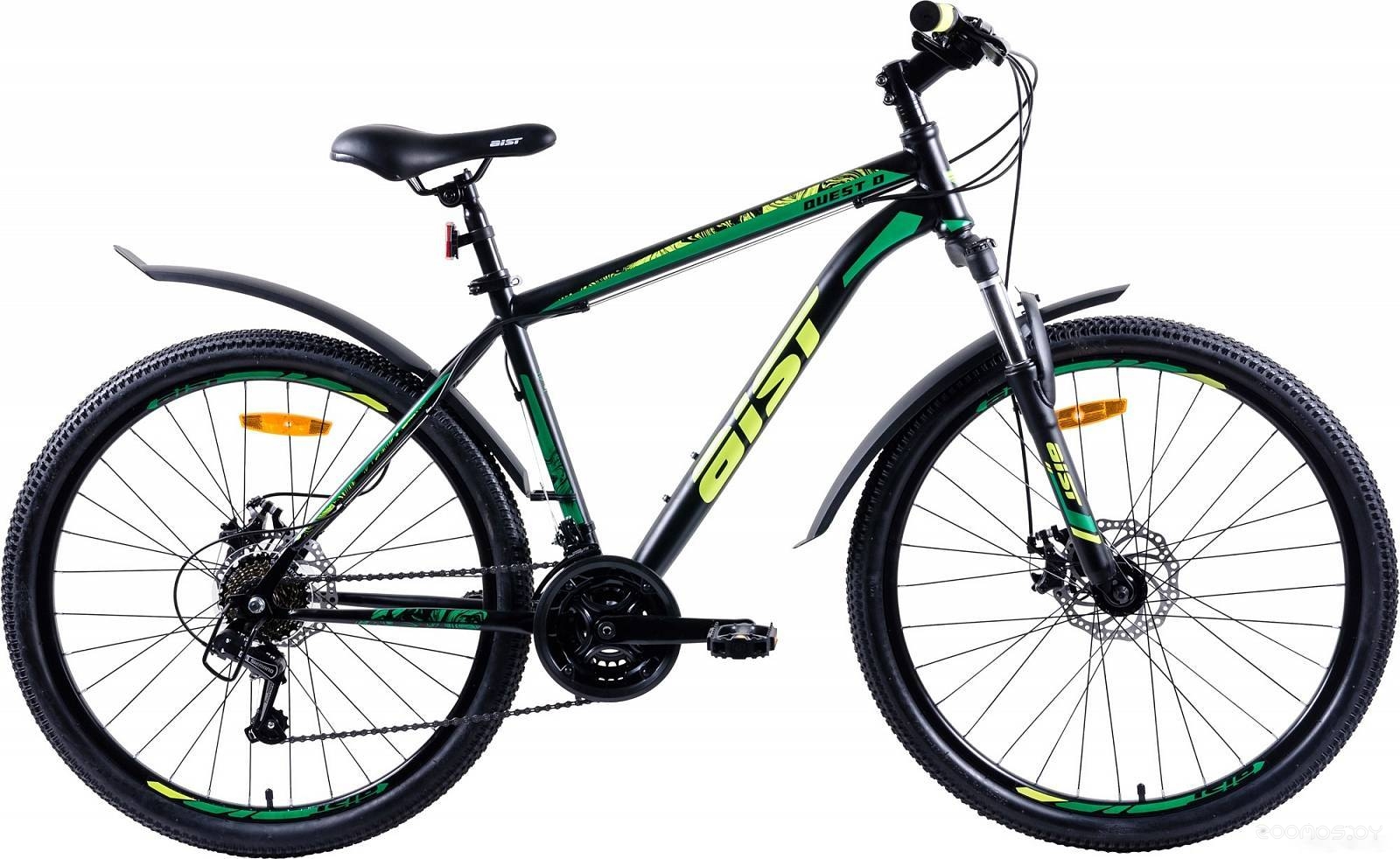 Велосипед Aist Quest Disc 26 (черный/зеленый, 2020) в  магазине Терабит Могилев