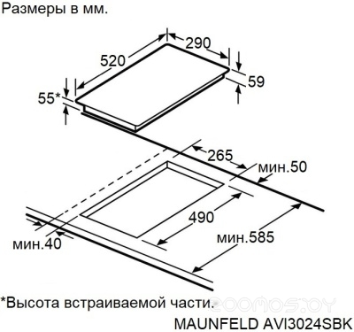 �������� ������ Maunfeld AVI3024SBK �  �������� ������� �������