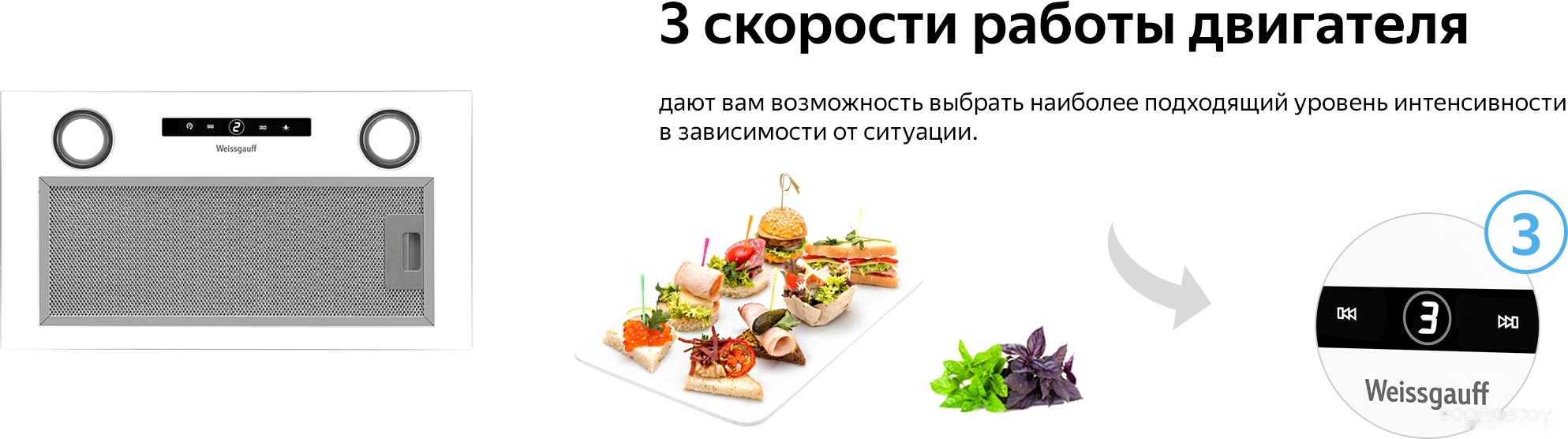 Кухонная вытяжка Weissgauff Box 1200 WH в  магазине Терабит Могилев