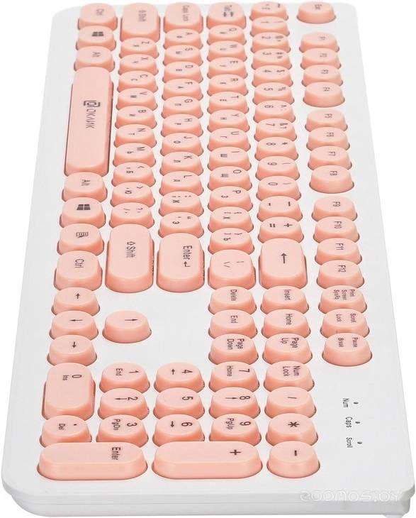 Клавиатура Oklick 400MR (белый/розовый) в  магазине Терабит Могилев