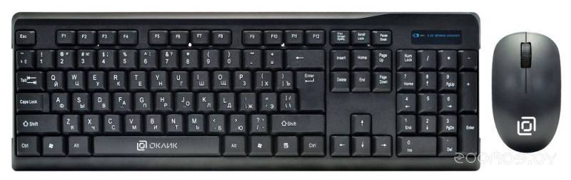 Клавиатура Oklick 230 M Wireless Keyboard & Optical Mouse Black USB в  магазине Терабит Могилев