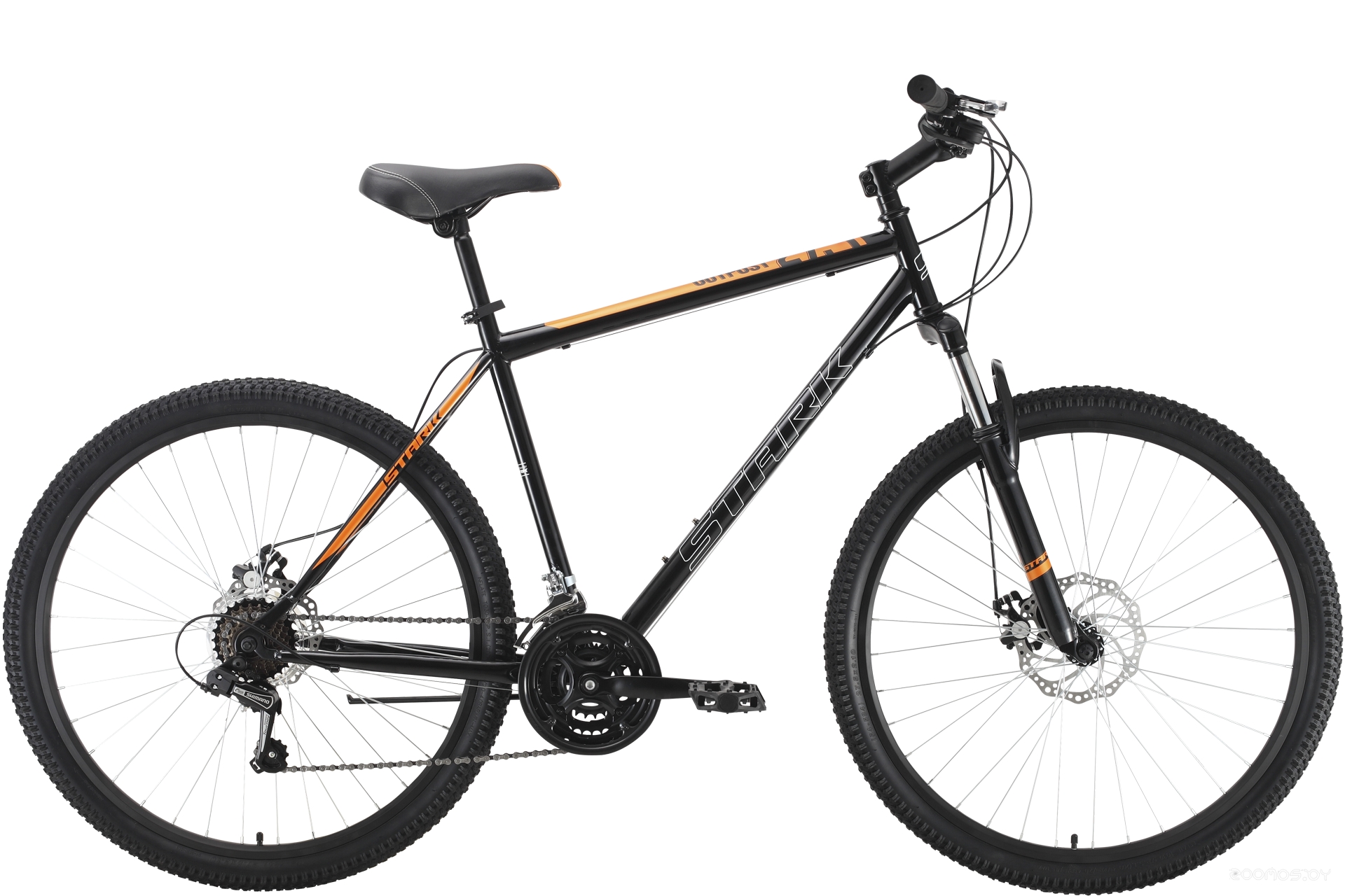 Велосипед Stark Outpost 27.1 D Steel (20, черный/оранжевый, 2022) в  магазине Терабит Могилев