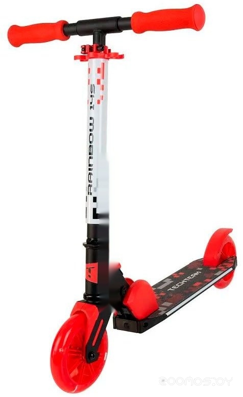 Двухколесный детский самокат Techteam Rainbow 145 (черный/красный) в  магазине Терабит Могилев