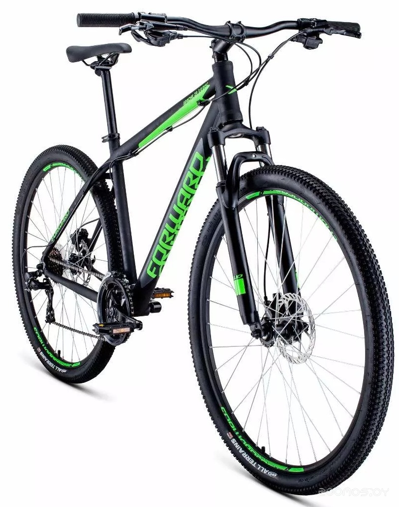 Велосипед Forward Apache 27.5 2.0 disc (17, черный/зеленый, 2021) в  магазине Терабит Могилев