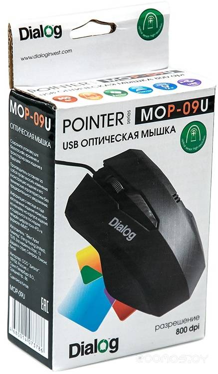 Мышь MOP-09U Dialog Pointer Optical 3кн+ролик USB в  магазине Терабит Могилев