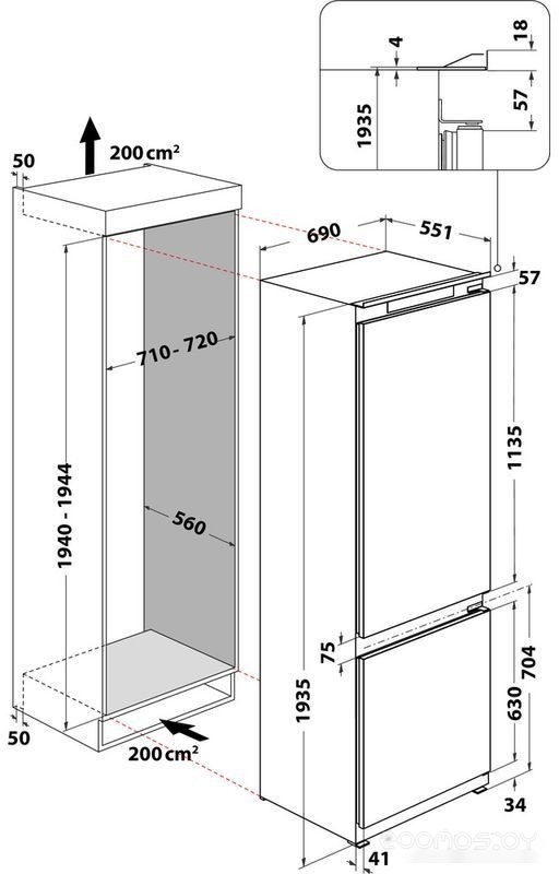 Холодильник Whirlpool WH SP70 T262 P в  магазине Терабит Могилев
