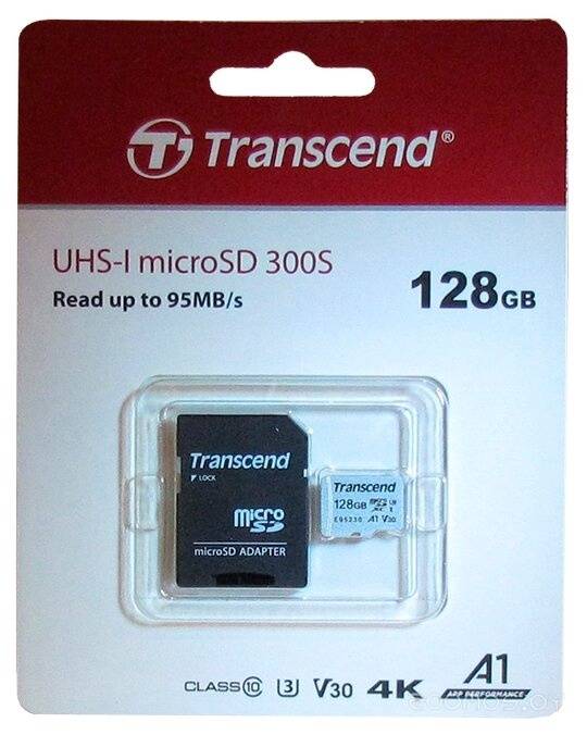   Transcend microSDXC 300S 128GB Class 10 UHS-I U3 (TS128GUSD300S-A)     