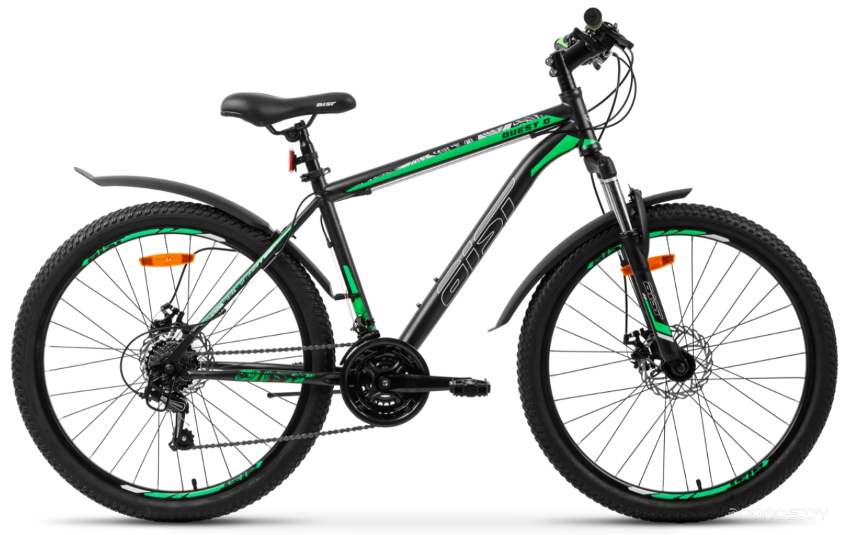 Велосипед Aist Quest Disc 26 (13, серый/зеленый, 2022) в  магазине Терабит Могилев